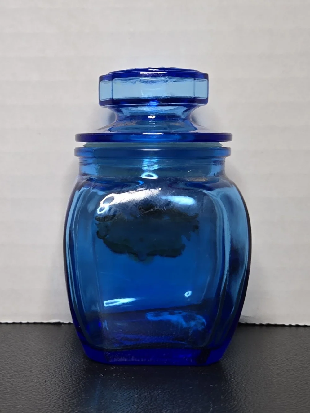 Cobalt Blue Glass Black Pepper Jar